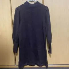 ボリュームスリーブニットワンピース　ブラウン　sサイズ GRL