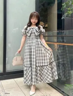 【新品】An MILLE バストフリルティアードワンピース アンミール ハート柄 バストフリルティアードワンピース｜evelyn（エブリン）公式通販