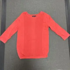 BANANA REPUBLIC 五分袖ニット S オレンジ