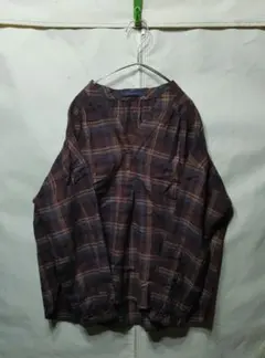 『American holic＊レディース Vネック チェック ブラウス』