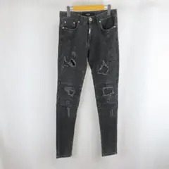 REPRESENT ストレッチ ライダー バイカー スキニー デニム パンツ 黒のサムネイル