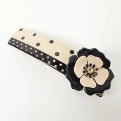 アレクサンドルドゥパリ バレッタ フラワー 花 ホワイトブラックのサムネイル