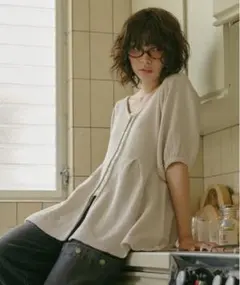 loin nuit フロントボタンパフニット