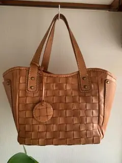 ズッケロフィラート　メッシュ　レザー　トートバッグ　ブラウン　本革