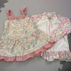 花柄ワンピース水着セット　100