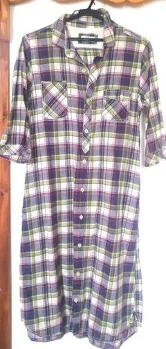 LEPSIM チェック柄 半袖シャツワンピース Mサイズ LOWRYS FARM