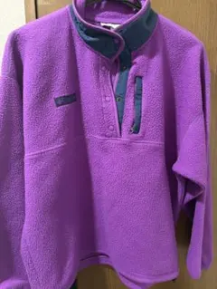 紫 フリースジャケット ハーフジップ