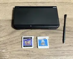 【美品】Nintendo 3DS 本体 ブラック ゲームソフト2枚付き