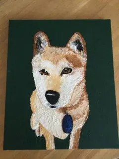 油絵『柴犬』ハンドメイド