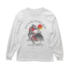 ヴィンテージ オオカミ サイクリング 長袖Tシャツ ロンT メンズL グレー