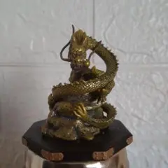 1日タイムセール　金龍神置物 八角形台座金運アップ風水