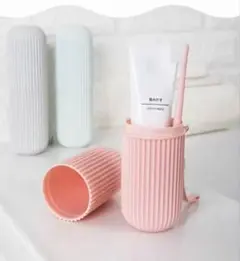 【歯ブラシ立て】ピンク 歯ブラシ プラスチック 洗面所 オーラルケア ケースのみ