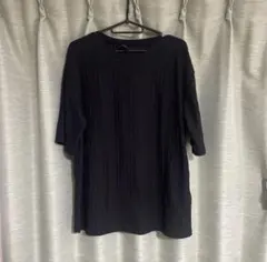 SHEIN リブトップス 半袖 ブラック XS レディース シンプル