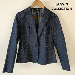 LANVIN collectionネイビー ドット柄テーラードジャケット　 L