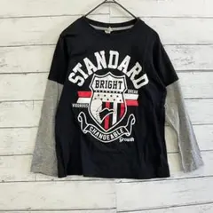 OVER RAPS 長袖Tシャツ 140 黒 春秋 カジュアル キッズ