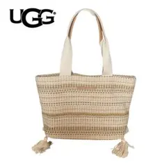 未使用級　UGG アグ　タッセル付ジュート素材トートバッグ　大　海　リゾートのサムネイル
