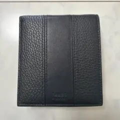【新品未使用】TAKEO KIKUCHI タケオキクチ 牛革 二つ折り財布 クロのサムネイル