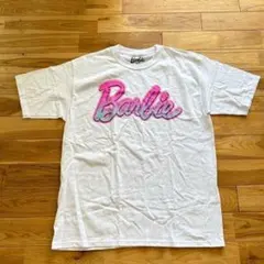 Barbie バービー BIGロゴ Tシャツ ホワイト ピンク Y2K アメカジのサムネイル
