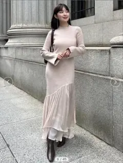 anuans アニュアンス 2024ホリデー ドッキングニットロングワンピース