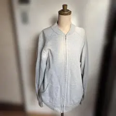グレー ジップアップ スウェットトレーナー　メンズM