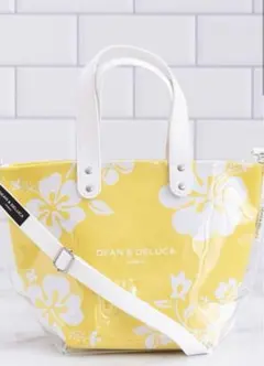 ハワイ限定 DEAN & DELUCA ハイビスカス柄トートバッグ　イエロー