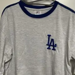 MLB LAロゴ刺繍Tシャツ Mサイズ グレー
