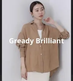 Gready Brilliant シアーリネンシャツ Auie F キャメルのサムネイル