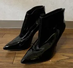 パテントポインテッドトゥ ブーティ スチールヒールsize38 BKのサムネイル