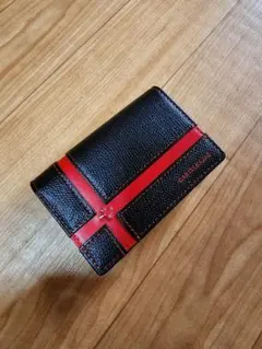 PRADA 二つ折り財布 ブラック レッド - メルカリ