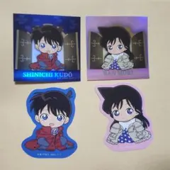 名探偵コナン ちぢませ隊ステッカーコレクション 工藤新一 毛利蘭 セット