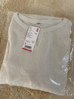 アイボリー 七分袖 ヘンリーネック ワンピース S