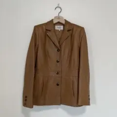 美品 自由区 レザージャケット コート 羊革 シープスキン Mサイズ キャメル