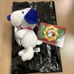 USJ 25周年コレクタブルぬいぐるみマスコットスヌーピー（限定ステッカー付き）