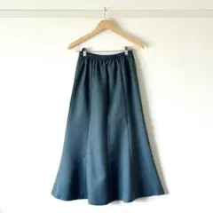 【今だけセール・未使用級】プレシュールシエル フレアロングスカート M 緑 無地