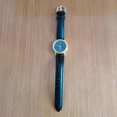 ♥CASIO カシオ　クォーツ腕時計 ブラックレザー