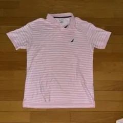 NAUTICA 半袖ポロシャツ 古着 ストライプ柄 カジュアル 男女兼用