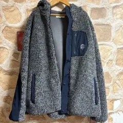 美品 Duffer フリースジャケット XL グレー/ネイビー