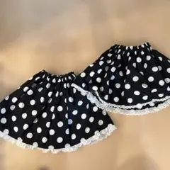 ハンドメイド　黒ドットスカート　120センチ　90センチ
