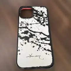 CASETiFY iPhone14 ケース 白黒 ペイント柄