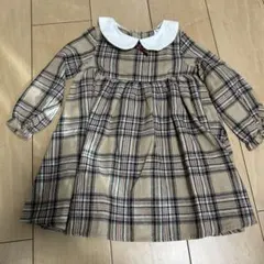 チェック柄ワンピース（ベージュ・ブラウン）