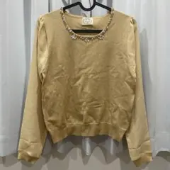 tocco ビジュー付きベージュニット Mのサムネイル