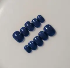 【現品】ネイルチップ☆ベリーショート　ネイビーブルーワンカラーシンプル#742