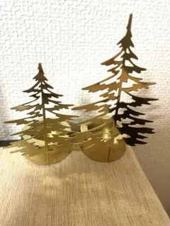 金色クリスマスツリー型キャンドルホルダー　YANKEE CANDLE