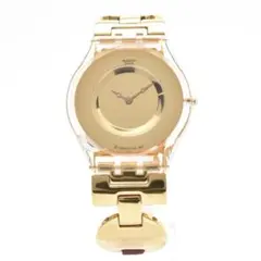 美品 稼働品 swatch スウォッチ レディース腕時計 スキン 薄型 ゴールド