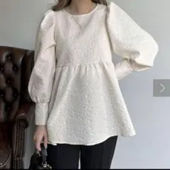 prose verse フラワージャガードペプラム プルオーバー バックリボン