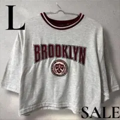 「即日発送」L CHIP CLIP 半袖クロップドTシャツ グレー