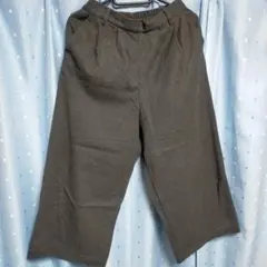 チェックグレー ワイドパンツ Lサイズ