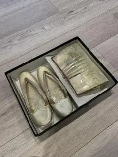 早いもの勝ち【鶴柄 着物＋袋帯＋草履＋バッグ＋帯ひも セット】美品