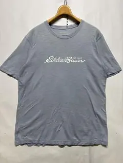 Eddie Bauer エディーバウアー プリントロゴtシャツ ブルー L
