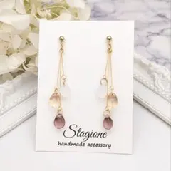 ◇579☆3カラー チェコビーズ ピアス/イヤリング ハンドメイド